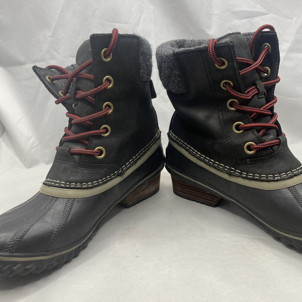 Sorel Womens Slimpack Lace II Insulated Snow Winter Boots Black NL2348-010 Sz 10 - Picture 5 of 12